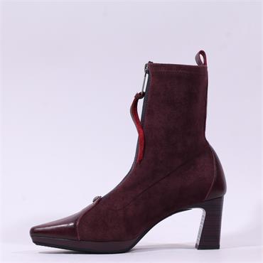 Hispanitas Bangkok Front Zip Heel Boot - Bordeaux Suede